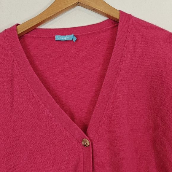 J. Mclaughlin Long Sleeve V-neck 100% Cashmere Button Up Cartigan Size Medium - Picture 4 of 13